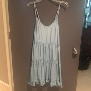 Chambray Ruffle Dress